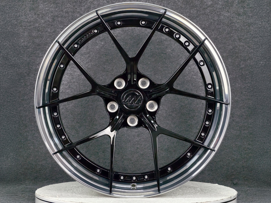 AWZX for Tesla Model S/X 20x10.5 Inch +33 Offset Forged Wheels Polished & Gloss Black