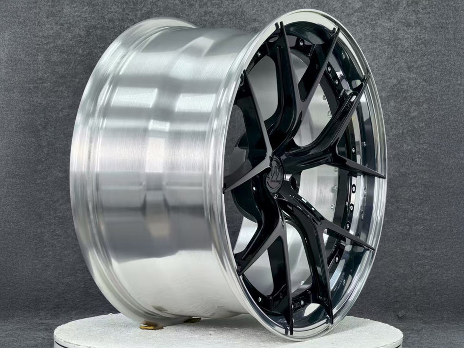 AWZX for Tesla Model S/X 20x10.5 Inch +33 Offset Forged Wheels Polished & Gloss Black