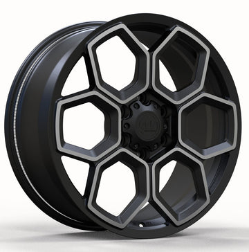 AW13 for Tesla Cybertruck 20x9.0 Inch +55 Offset Forged Wheels Satin Black/Diamond Cut