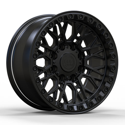 AWB3 for Hummer 18x9.0 Inch +0 Offset Forged Wheels Satin Black with Beadlock
