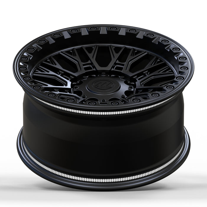 AWB3 for Hummer 18x9.0 Inch +0 Offset Forged Wheels Satin Black with Beadlock