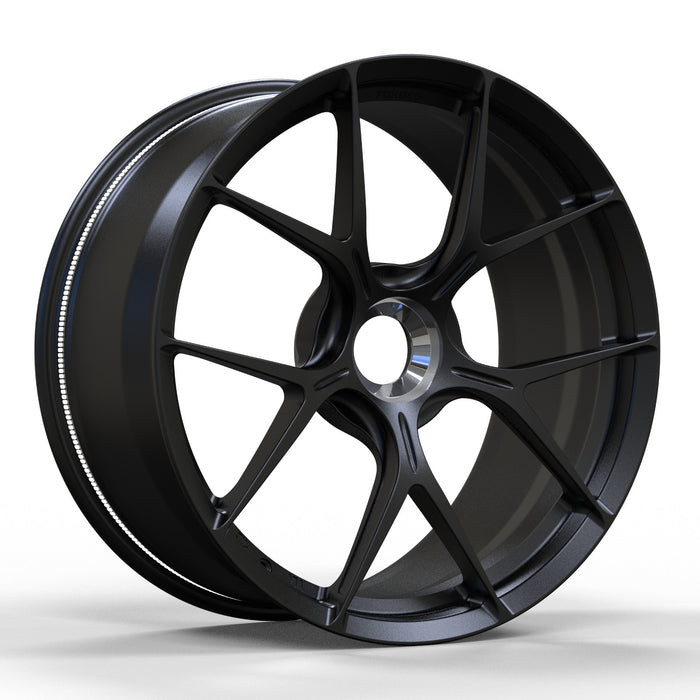 AWZZ for Porsche 911 (992) 20x9.5 Inch +37 Offset Forged Wheels Satin Black