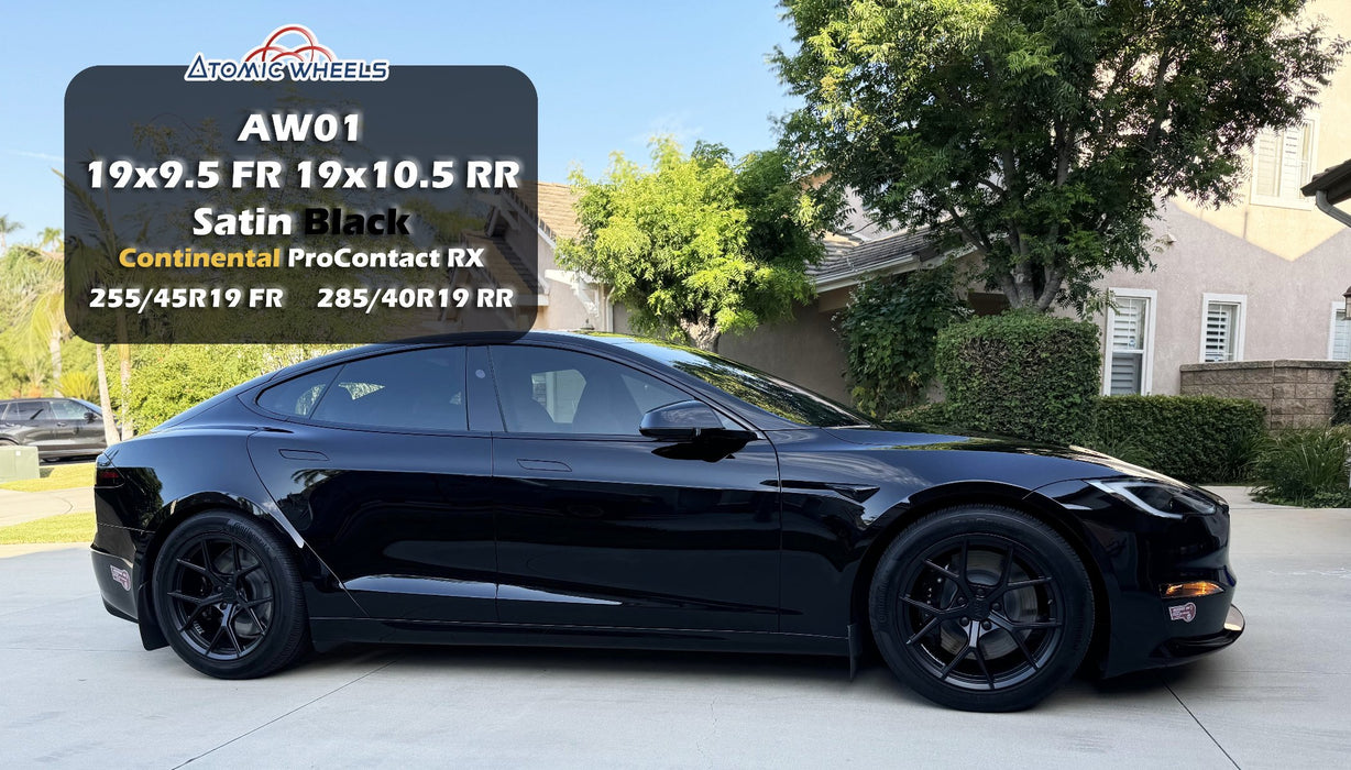 AW01 for Tesla Model S 19x10.5" +40 Rear Satin Black