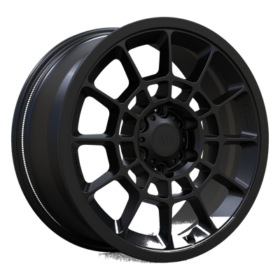 AW08 forged wheel render — spec background