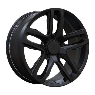 AW10 Satin Black forged wheel transparent specification render
