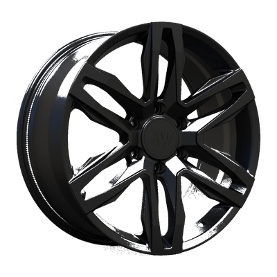 AW10 Satin Black wheel render clean transparent background