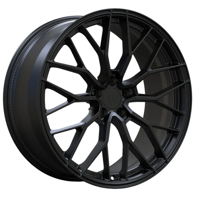 AW11 Satin Black forged wheel transparent render