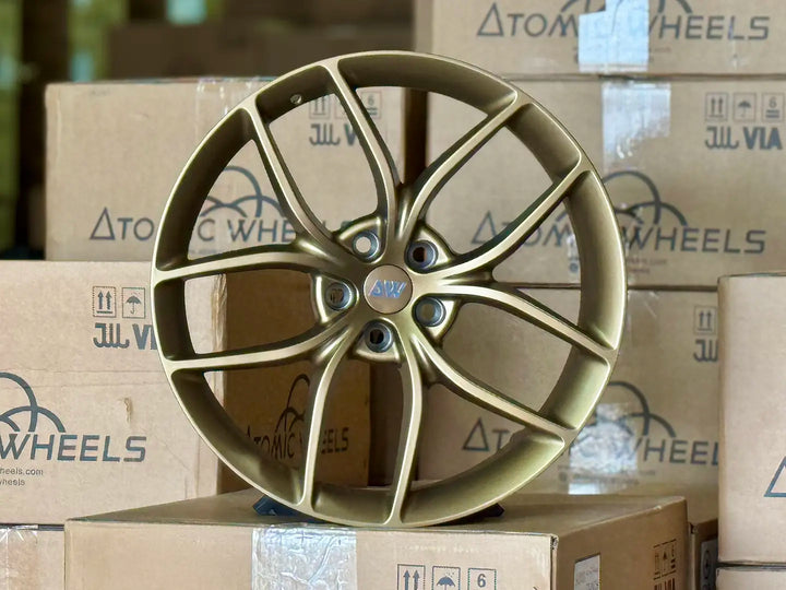 AW21 for Tesla Model 3/Y 20x9.5 Inch +35 Offset Flow Form Wheels Satin Bronze