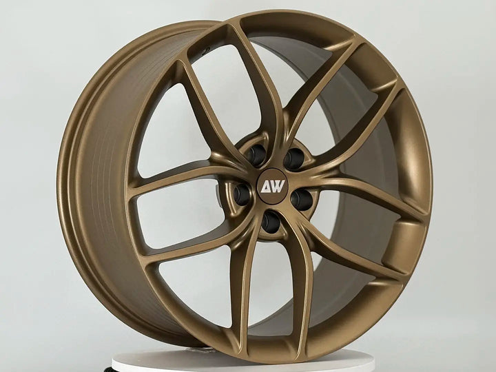 AW21 for Tesla Model 3/Y 20x9.5 Inch +35 Offset Flow Form Wheels Satin Bronze