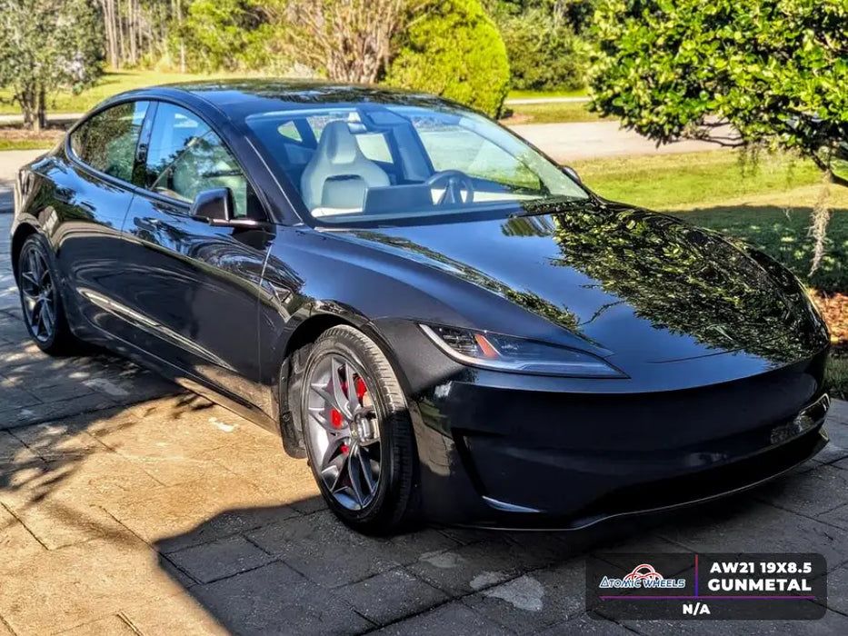 AW21 for Tesla Model 3/Y 19x8.5 Inch +35 Offset Flow Form Wheels Gunmetal