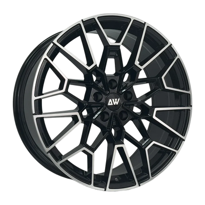 AW33 Gloss Black Machine Face flow form wheel render