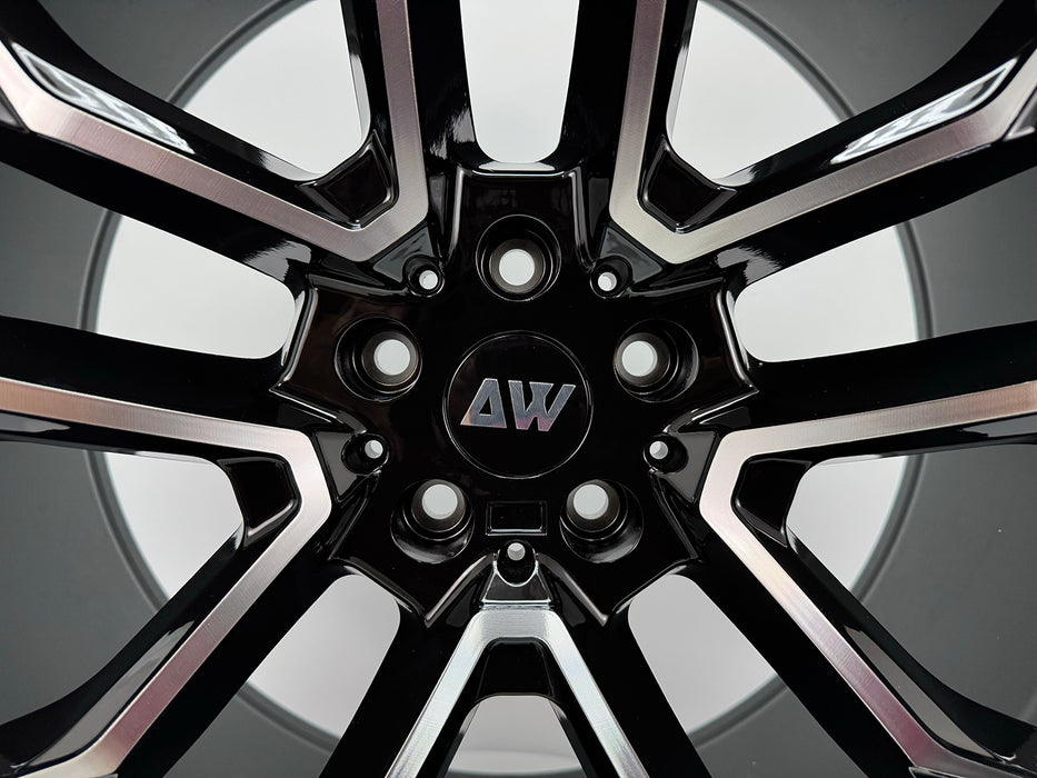 AW34 for BMW X5/X6 22x9.5 Inch +37 Offset Flow Form Wheels Gloss Black Machine Face