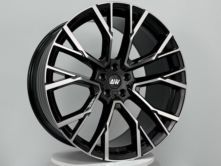 AW34 for BMW X5/X6 22x9.5 Inch +37 Offset Flow Form Wheels Gloss Black Machine Face