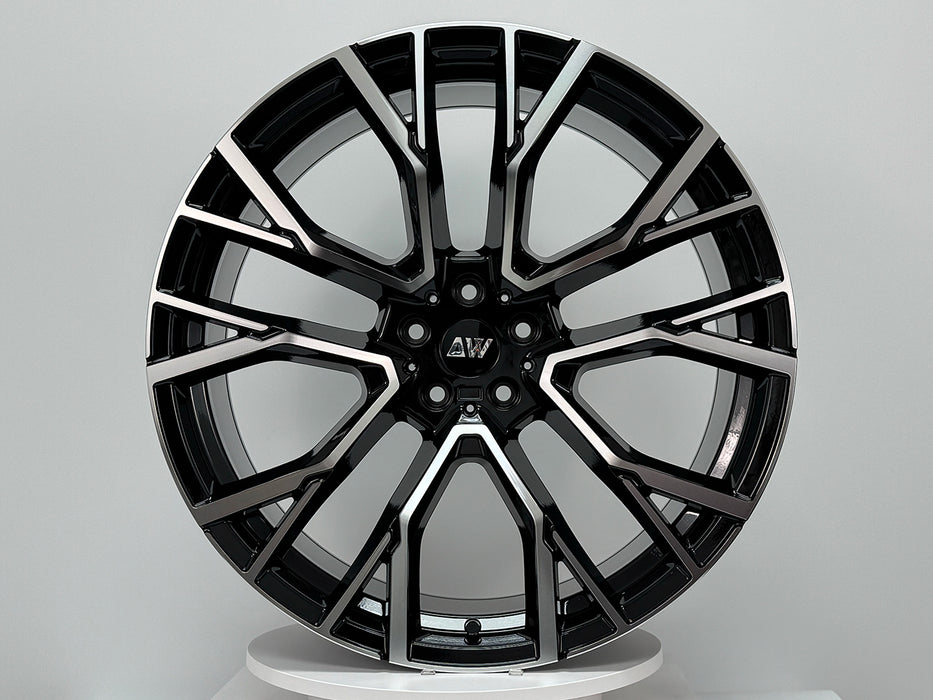 AW34 for BMW X5/X6 22x9.5 Inch +37 Offset Flow Form Wheels Gloss Black Machine Face