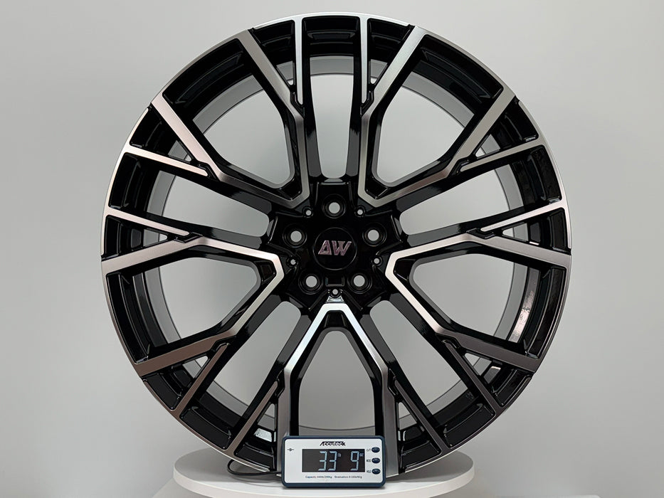 AW34 for BMW X5/X6 22x9.5 Inch +37 Offset Flow Form Wheels Gloss Black Machine Face