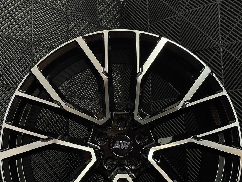AW34 for BMW X5/X6 22x9.5 Inch +37 Offset Flow Form Wheels Gloss Black Machine Face