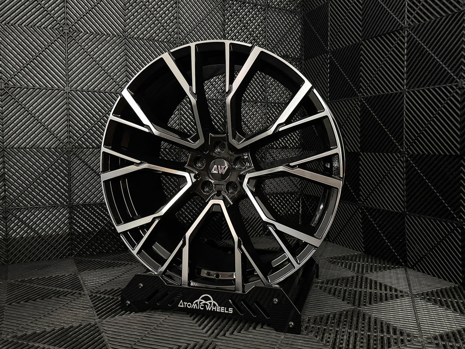 AW34 for BMW X5/X6 22x9.5 Inch +37 Offset Flow Form Wheels Gloss Black Machine Face