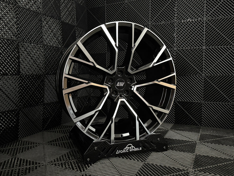 AW34 for BMW X5/X6 22x9.5 Inch +37 Offset Flow Form Wheels Gloss Black Machine Face