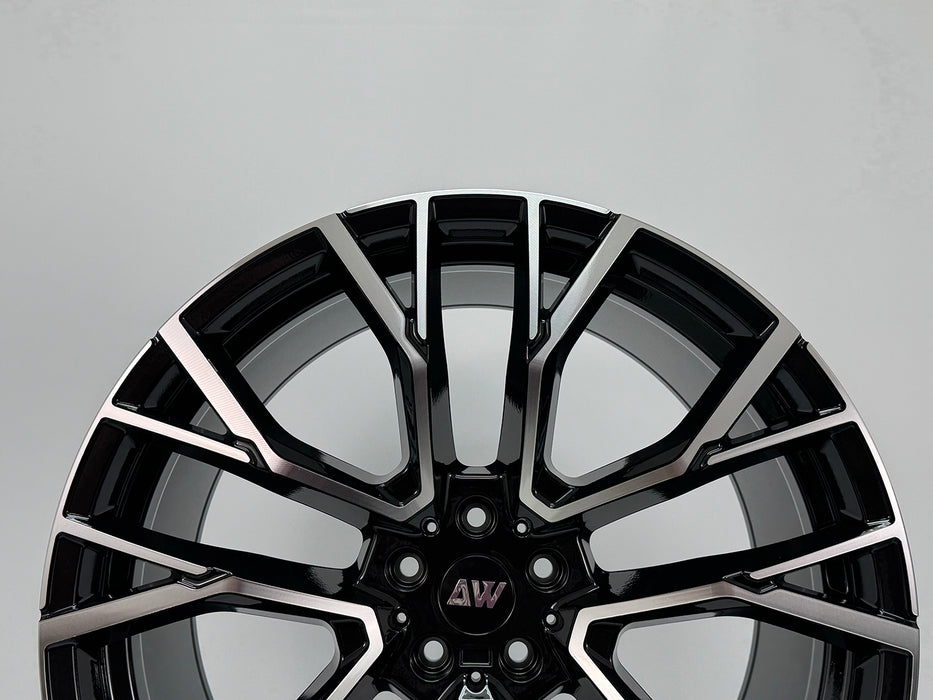 AW34 for BMW X5/X6 22x9.5 Inch +37 Offset Flow Form Wheels Gloss Black Machine Face