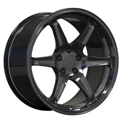 AWJ6 forged wheel render in gloss black