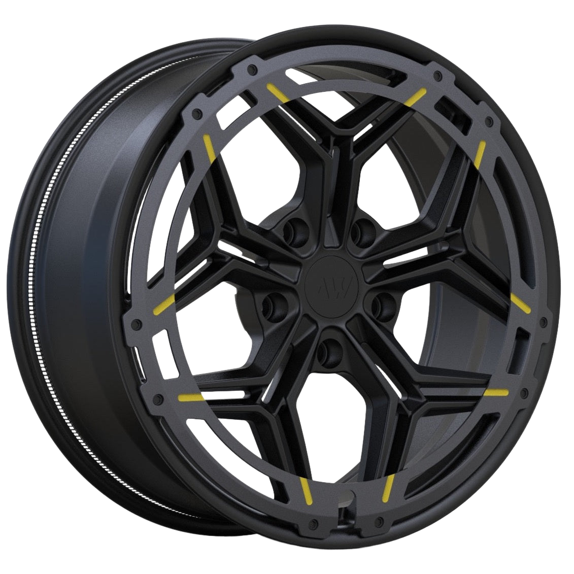 AWR1 forged wheel for Rivian, transparent background