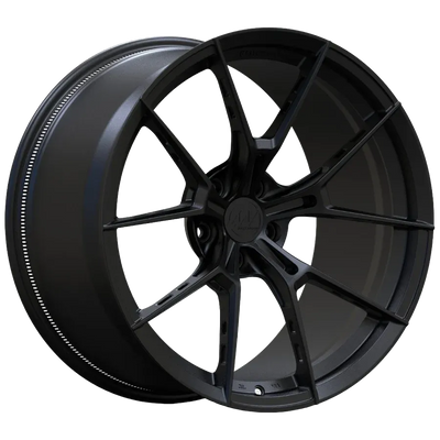AWS forged wheel specification render in Satin Black