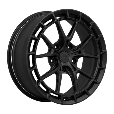 AWSR Satin Black forged wheel transparent specification render