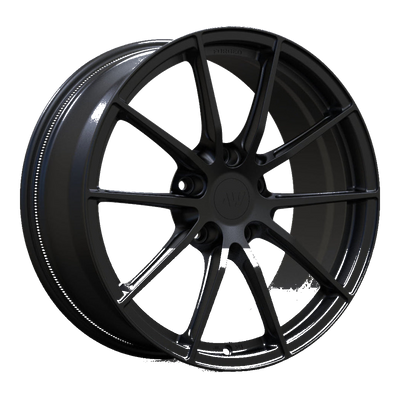 AWX Satin Black forged wheel render for Rivian, transparent background