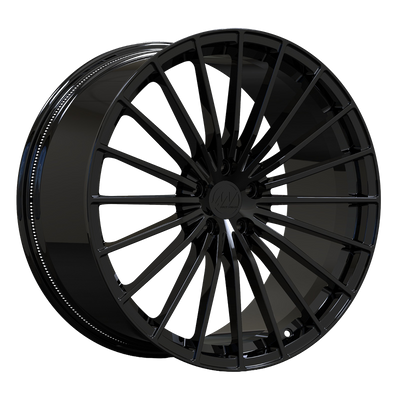 AWX1 Gloss Black forged wheel specification render