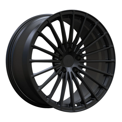 AWX1 forged wheel render — Tesla 3/Y spec background