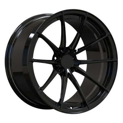 AWX Gloss Black wheel render — M-chassis spec background