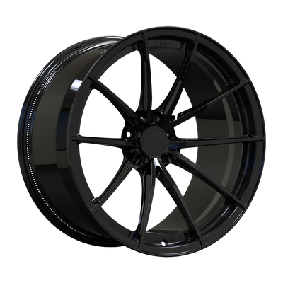AWX Gloss Black wheel render — M5/M8 spec background