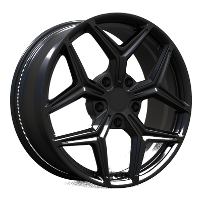 AWZ2 Satin Black forged wheel render for Rivian, transparent background