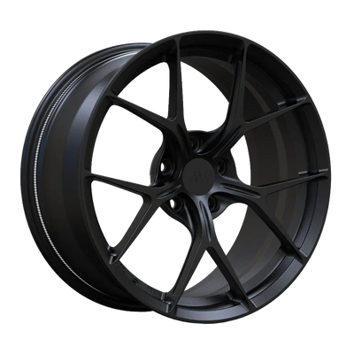 AWZZ forged wheel specification render in Satin Black