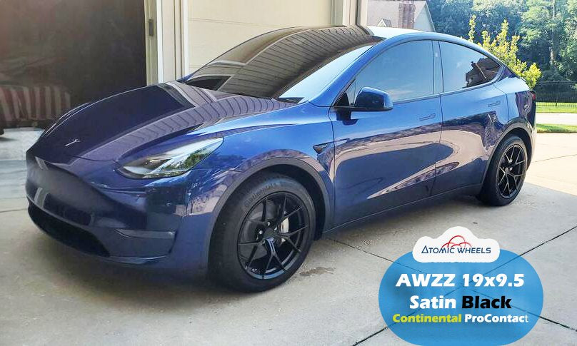 AWZZ for Tesla Model Y 21x9.5 +35 Satin Black