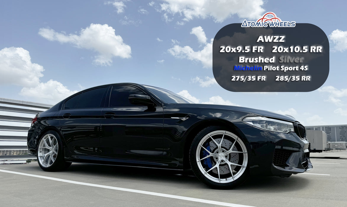 AWZZ for BMW M5 20x9.5" +22 Brushed Silver