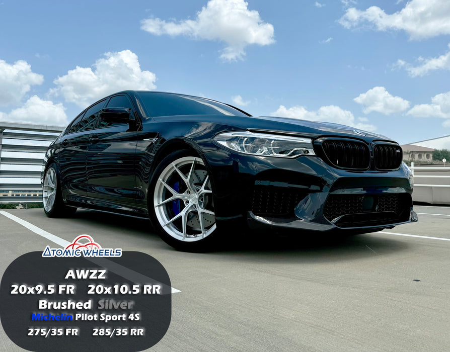 AWZZ for BMW M5 20x9.5" +22 Brushed Silver