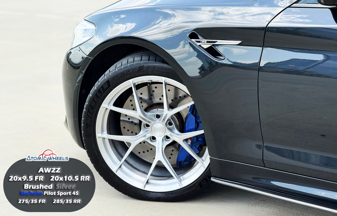 AWZZ for BMW M5/M8 20x9.5" +22 Brushed Silver