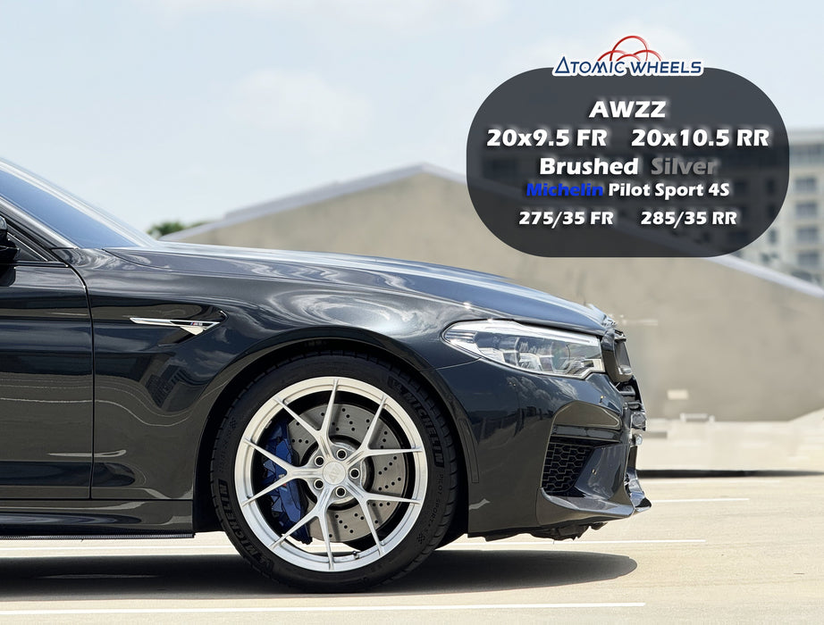 AWZZ for BMW M5/M8 20x9.5" +22 Brushed Silver