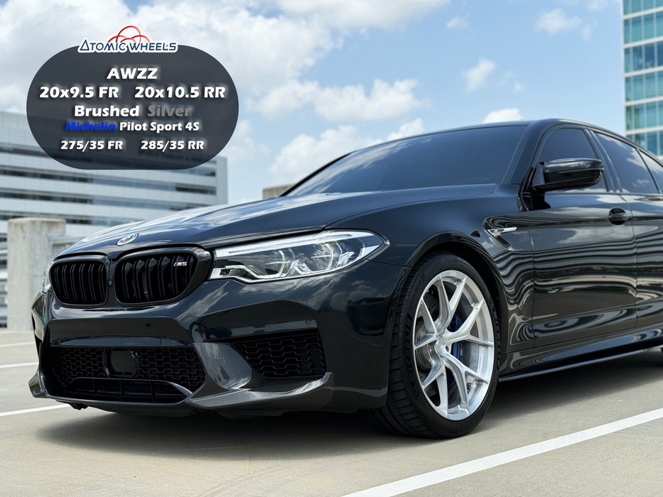 AWZZ for BMW M5 20x9.5" +22 Brushed Silver