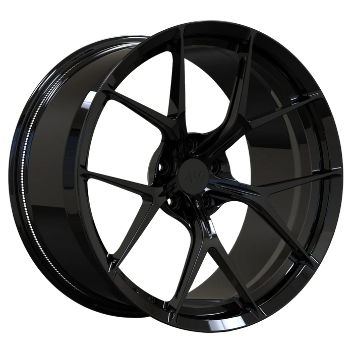 AWZZ Gloss Black forged wheel render