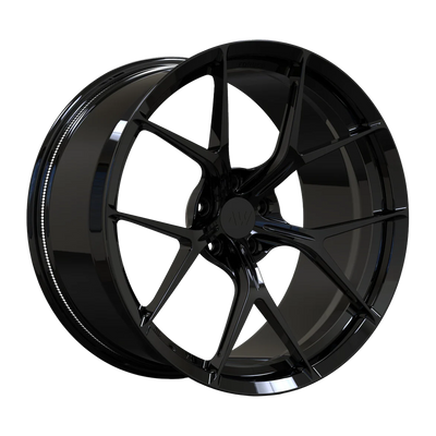 AWZZ Gloss Black wheel render — C8 spec background