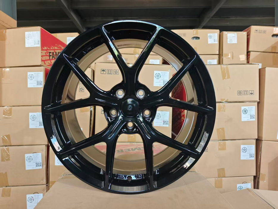 AWZZF 18x8.5 +35 Gloss Black real product photo 1