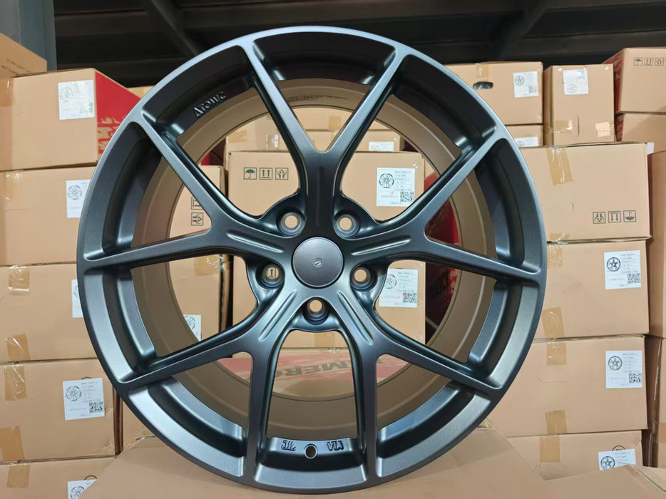 AWZZF 18x8.5 +35 Satin Gunmetal real product photo 1