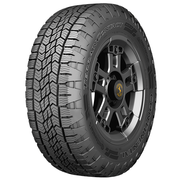 Continental Terrain Contact A/T 2 — manufacturer model illustration. Tires only; wheels not included. Sidewall markings vary by size.
