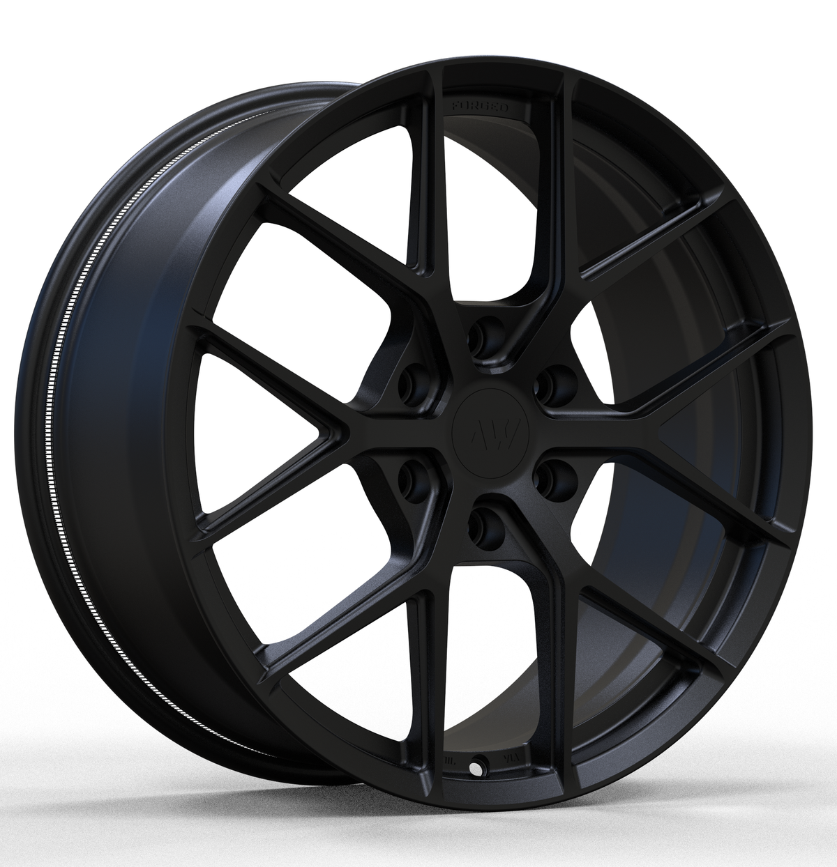 AW01 for Tesla Cybertruck 20x9 Inch +52 Offset Forged Wheels Satin Black