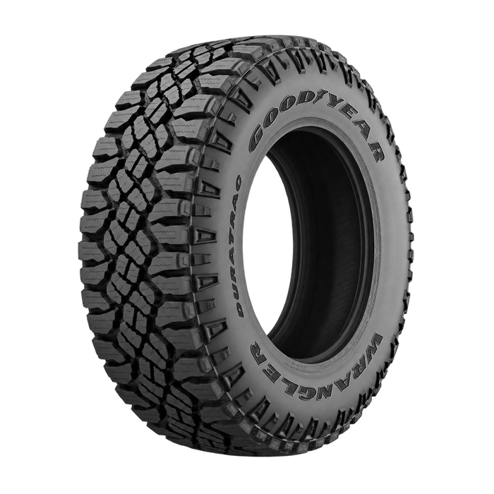 Goodyear Wrangler DuraTrac — Model illustration edited with AI to remove the wheel. Sidewall markings may vary by selected size
