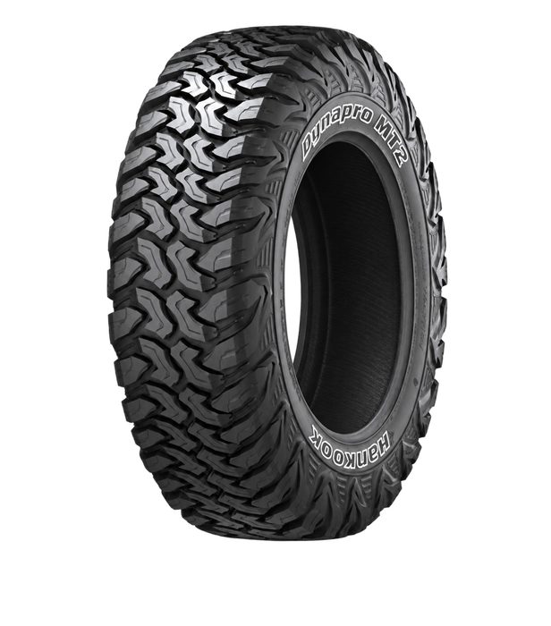 Hankook Dynapro MT2 RT05 — Model illustration edited with AI to remove the wheel and illustrate the selected sidewall lettering color. Sidewall markings may vary by selected size