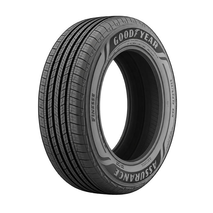 Goodyear Assurance Finesse — model illustration edited with AI to remove wheel; sidewall markings may vary by selected size