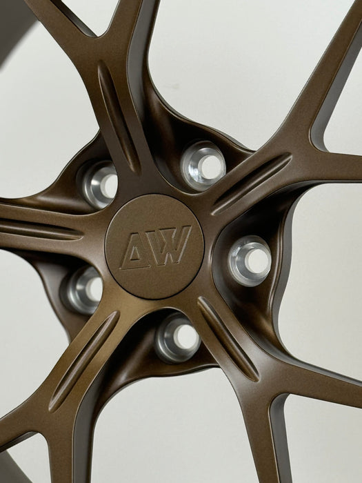 AWZZ for Audi RS6/RS7 C8 22x11 Inch +5 Offset Forged Wheels Satin Bronze